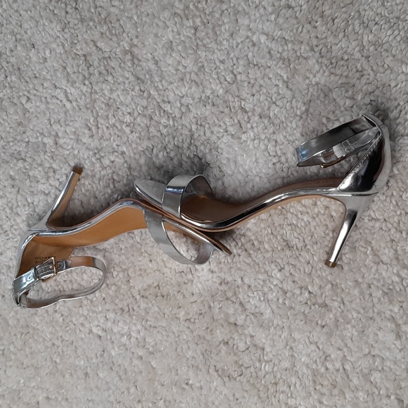 J CREW FACTORY SILVER/mirror  scrappy heels size 7.5 - Picture 10 of 16